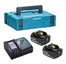 Набор Makita LXT MKP1RM182: аккумулятор BL1840B х 2 шт + ЗУ DC18RC быстрой зарядки + кейс MakPac 1
