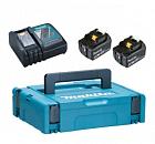 Набор Makita LXT MKP1RT182: аккумулятор BL1850B х 2 шт + ЗУ DC18RC быстрой зарядки + кейс MakPac 1