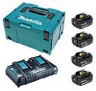 Набор Makita LXT MKP3PT184: аккумулятор BL1850B х 4 шт + ЗУ DC18RD двойное + кейс MakPac 3