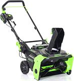Снегоуборщик аккумуляторный GreenWorks GD82ST c АКБ 5 А/ч и ЗУ (PRC, BL 82В, 2 слота для АКБ, ширина 56 см, фара, 25 кг)