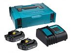 Набор Makita LXT MKP1SY182: аккумулятор BL1815N х 2 шт + ЗУ DC18SD + кейс MakPac 1